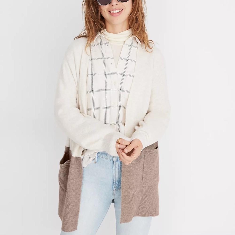 Madewell Kent cardigan in cozy yarn - color block